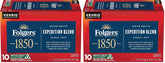 1850 by Folgers Pioneer Blend Medium Roast Coffee, 10 Keurig K-Cup Pods (Pack of 2)