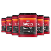 Folgers Black Silk Dark Roast Coffee, 9.6 Ounces (Pack of 6)