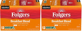 Folgers Breakfast Blend Mild Roast Coffee, 12 Keurig K-Cup Pods (Pack of 2)