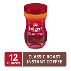 Folgers Classic Roast Instant Coffee Crystals, 12 Ounces (Pack of 1)