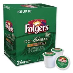 Folgers 100 Percent Colombian Decaf Single Serve K-cup Pods For Keurig brewers, 96 Count