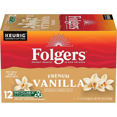 Folgers French Vanilla Flavored Coffee, 72 Keurig K-Cup Pods