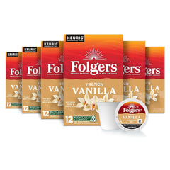 Folgers French Vanilla Flavored Coffee, 72 Keurig K-Cup Pods