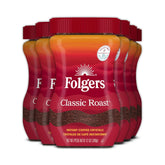 Folgers Classic Roast Instant Coffee, 12 Ounces (Pack of 6)