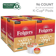 Folgers Vanilla Biscotti Flavored Coffee, 96 Keurig K-Cup Pods