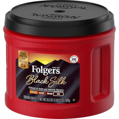 Folgers Black Silk Dark Roast Ground Coffee, 24.2 Ounces