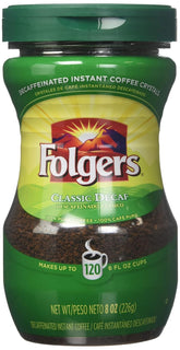 Folgers Classic Decaf Instant Coffee 8 oz (Pack of 12)