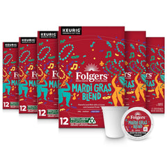 Folgers Mardi Gras Blend Medium-Dark Roast Coffee, 72 Keurig K-Cup Pods
