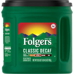 Folgers Classic Decaf Medium Roast Ground Coffee, 30.5 Ounces (Pack of 6)