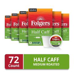 Folgers Half-Caff Medium Roast Coffee, 72 Keurig K-Cup Pods