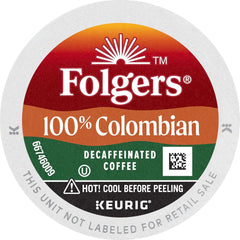 Folgers 100 Colombian Decaf Medium Roast Coffee Keurig KCup Pods, Lively Columbian, 12 Count (Pack of 2)