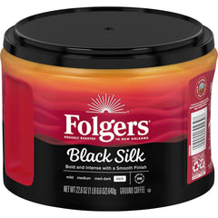 Folgers Black Silk Dark Roast Ground Coffee, 22.6 Ounce Canister