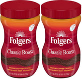 Folgers Classic Roast Instant Coffee Crystals, 8 Ounces (Pack of 2)