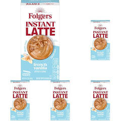 Folgers French Vanilla Flavored Instant Latte, 4.2 Ounce (Pack of 5)