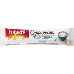 Folgers Cappuccino French Vanilla Instant Coffee Beverage Mix, 32 Single Serve Packets