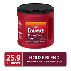 Folgers Coffeehouse Blend Ground Coffee, Medium Dark Roast Coffee, 25.9 Ounce Canister