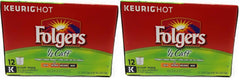 FOLGERS K CUPS Half Caff Ground Coffee K Cup Pods, 12 ct (Pack of 2)