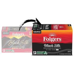 Folgers Black Silk Dark Roast Coffee, 12 Keurig K-Cup Pods (Pack of 2)