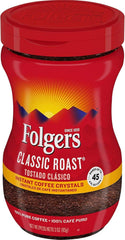 Folgers 20083 Classic Roast Instant Coffee Crystals, 3 Ounces, 100% Pure Coffee, Medium Roast, Easy-open Flip Top Lid, Portable Plastic Jar, Pack of 24