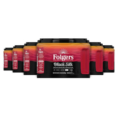 Folgers Black Silk Ground Coffee, Dark Roast, 22.6 Oz. Canister (Pack of 6)