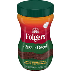 Folgers Classic Decaf Decaffeinated Instant Coffee Crystals, 8 Ounces