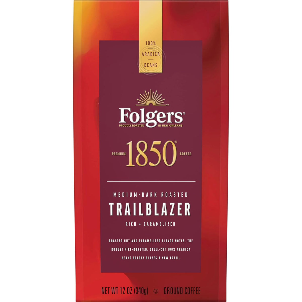 1850 Trailblazer Medium-Dark Roast Ground Coffee, 12 oz