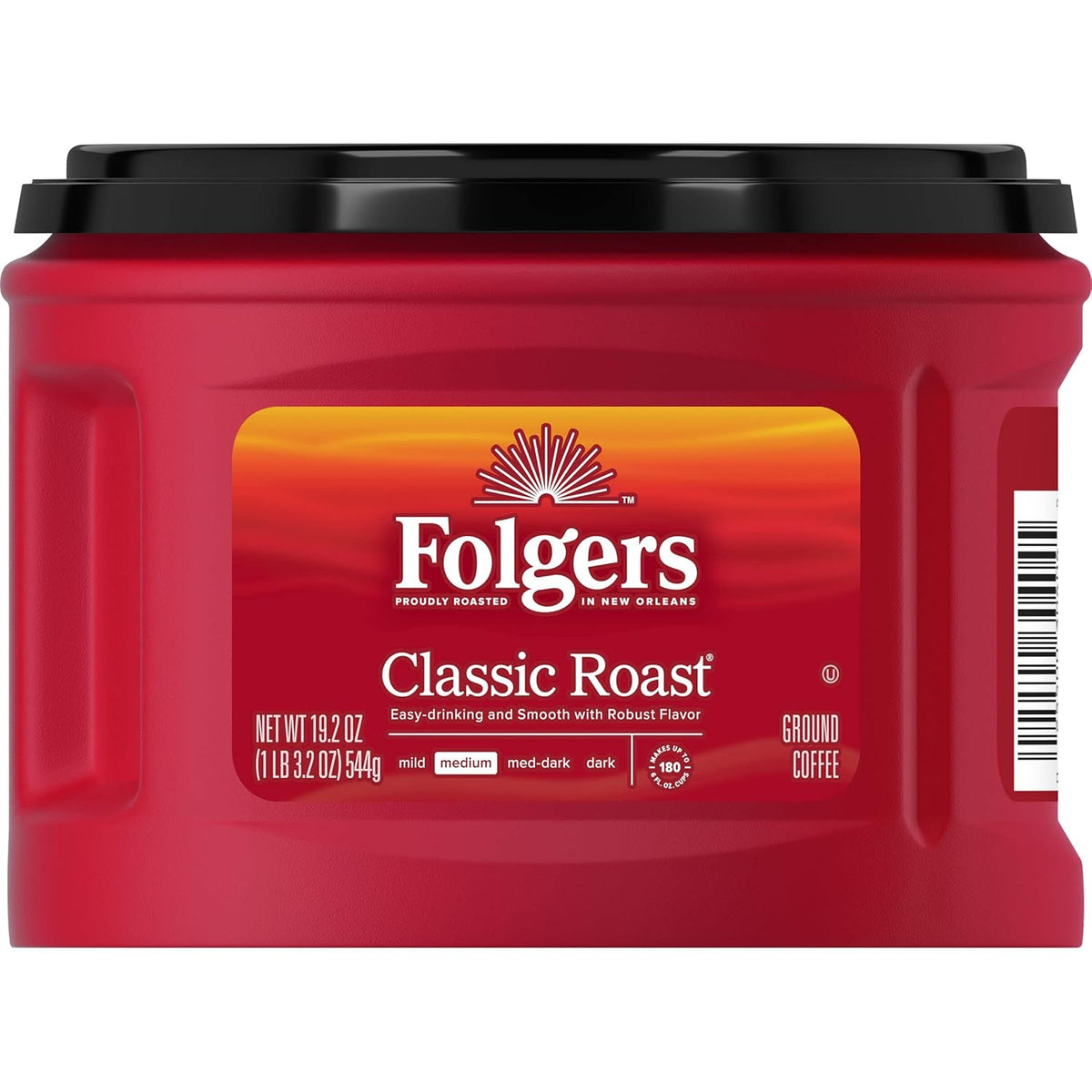 Folgers Classic Roast Medium Roast Ground Coffee, 19.2 Ounces (Pack of 6)