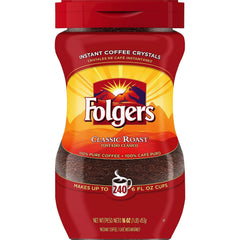 Folgers Instant Coffee Crystals, Classic Roast, 16 ounce