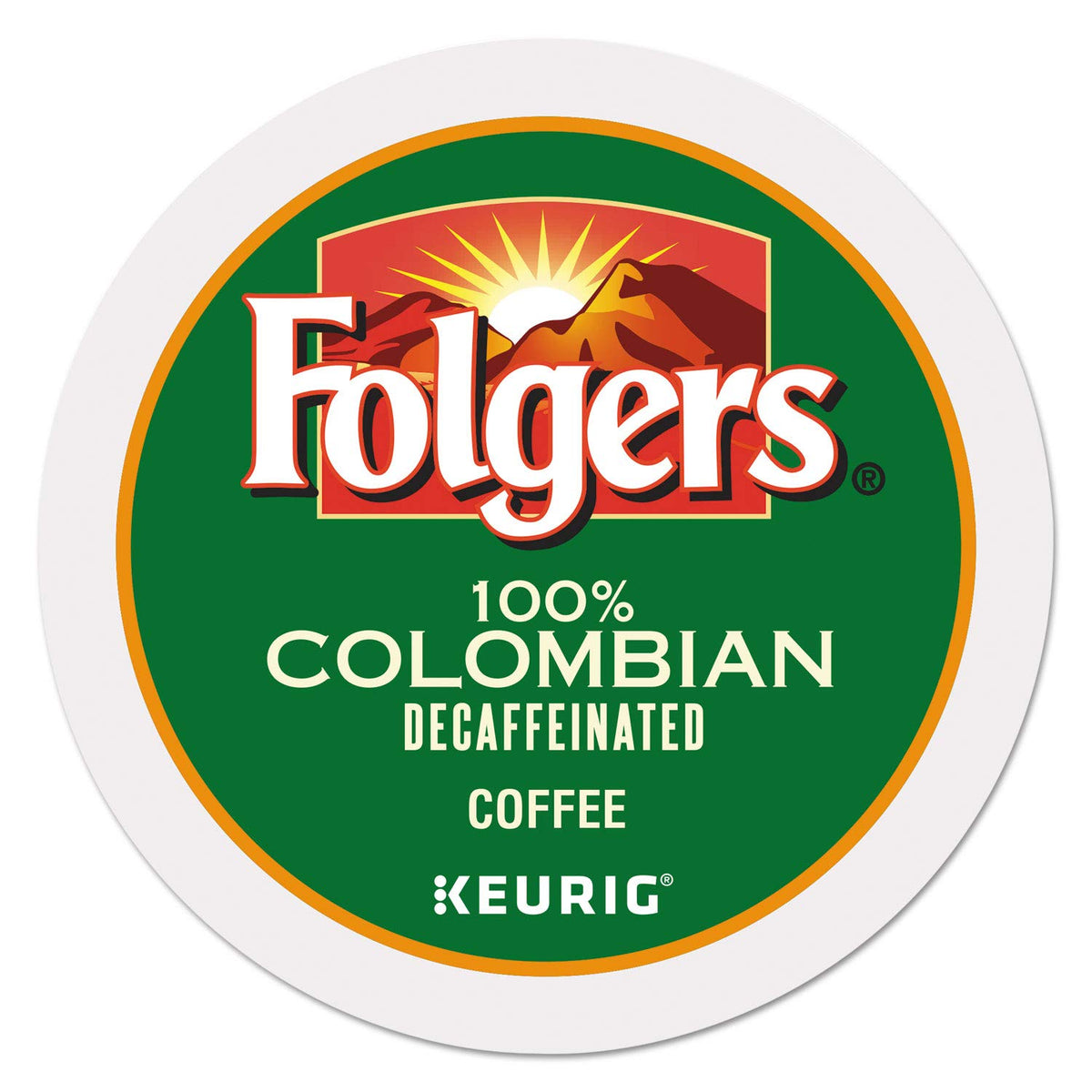Folgers 100 Percent Colombian Decaf Single Serve K-cup Pods For Keurig brewers, 96 Count