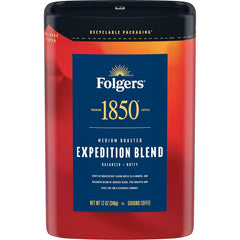 Folgers 1850 Expedition Blend Medium Roast Ground Coffee, 12 Ounce (Pack of 6)