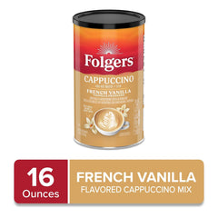Folgers French Vanilla Flavored Cappuccino Mix, Instant Coffee Beverage, 16 Ounce (Pack of 1)