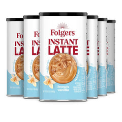 Folgers French Vanilla Flavored Instant Latte, 16 Ounce (Pack of 6)