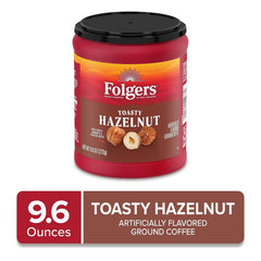 Folgers Toasty Hazelnut Flavored Ground Coffee, 9.6 Ounce