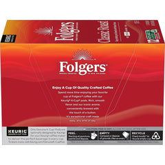 Folgers Classic Roast Medium Roast Coffee, 12 Keurig K-Cup Pods (Pack of 1, 12 Count Total)