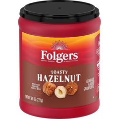 Folgers Toasty Hazelnut Flavored Ground Coffee, 9.6 Ounce