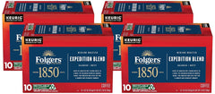 1850 by Folgers Pioneer Blend Medium Roast Coffee, 10 Keurig K-Cup Pods (Pack of 4)