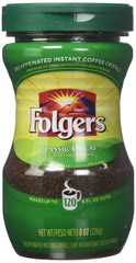 Folgers Classic Decaf Instant Coffee 8 oz (Pack of 12)