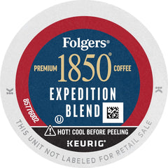Folgers 1850 Expedition Blend Medium Roast Coffee, 60 Keurig K-Cup Pods (Pack of 2)