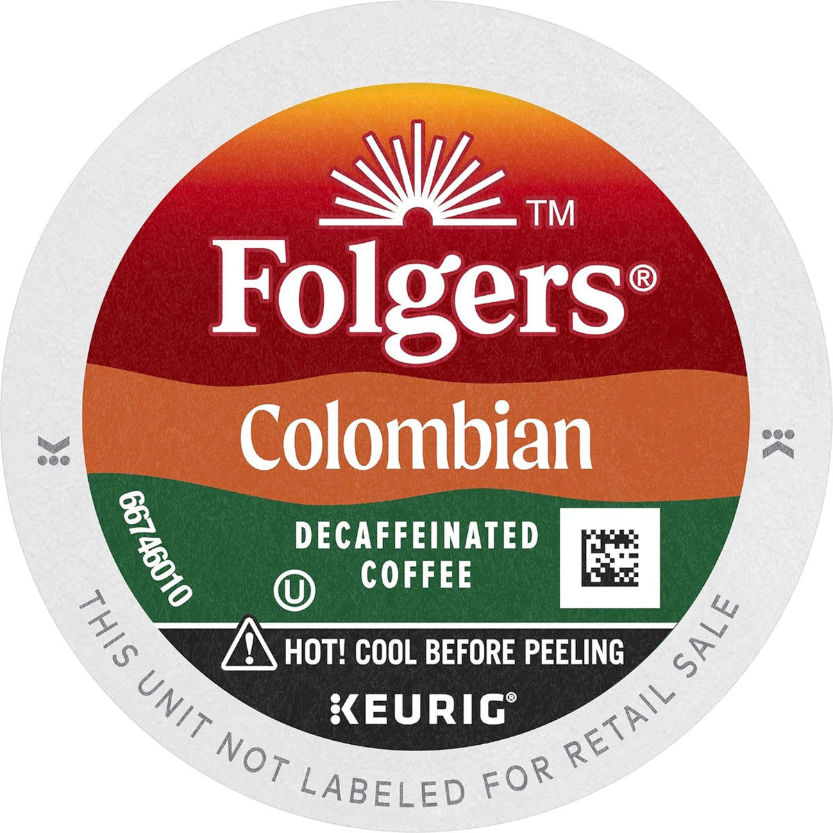 Folgers 100 Colombian Decaf Medium Roast Coffee Keurig KCup Pods, Lively Columbian, 12 Count (Pack of 2)