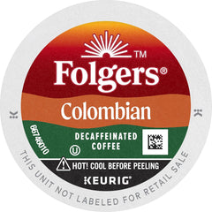 Folgers 100 Colombian Decaf Medium Roast Coffee Keurig KCup Pods, Lively Columbian, 12 Count (Pack of 2)