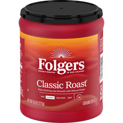 Folgers Classic Roast Medium Roast Ground Coffee, 9.6 Ounce