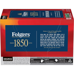 1850 by Folgers Pioneer Blend Medium Roast Coffee, 10 Keurig K-Cup Pods