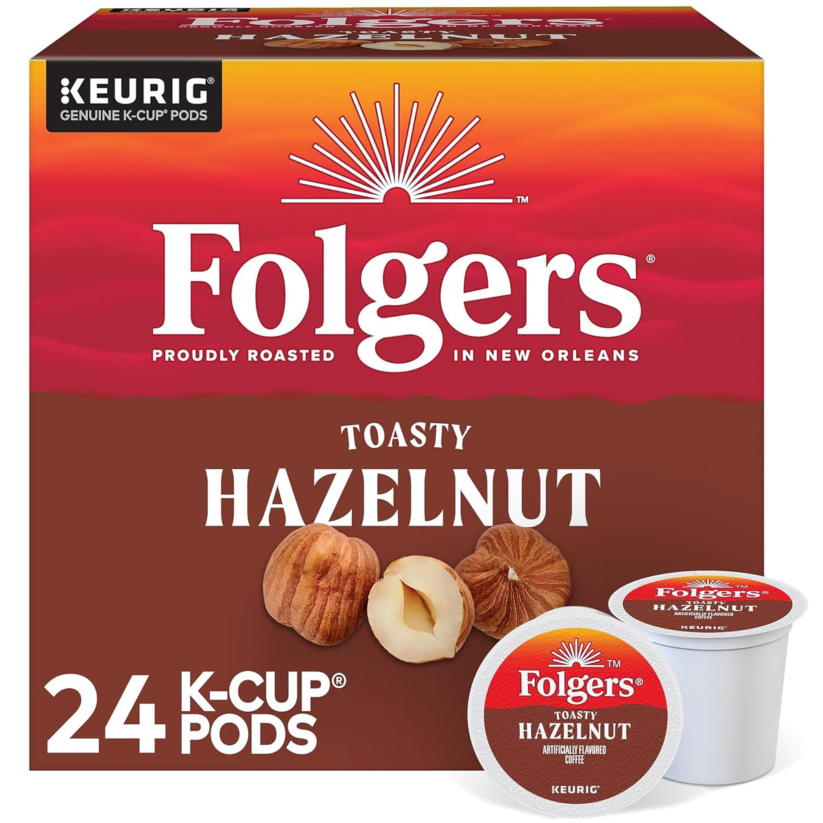 Folgers Hazelnut Cream Keurig K-Cup Portion Pack, 24 Count