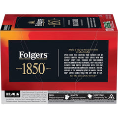 Folgers 1850 Black Gold Dark Roast Coffee, 60 Keurig K-Cup Pods