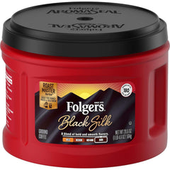 Folgers Black Silk Dark Roast Ground Coffee, 20.6 Ounces (Pack of 3)
