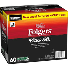 Folgers Black Silk Coffee, Dark Roast, Keurig K-Cup Pods, 10 Count Box (Pack of 6)