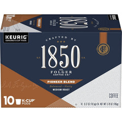 1850 by Folgers Pioneer Blend Medium Roast Coffee, 10 Keurig K-Cup Pods (Pack of 2)