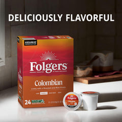 Folgers Colombian Medium Roast Coffee, 12 Keurig K-Cup Pods