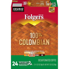 Folgers 100% Colombian Decaf Medium Roast Coffee, 96 Keurig K-Cup Pods